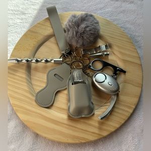 Gray safety Keychain